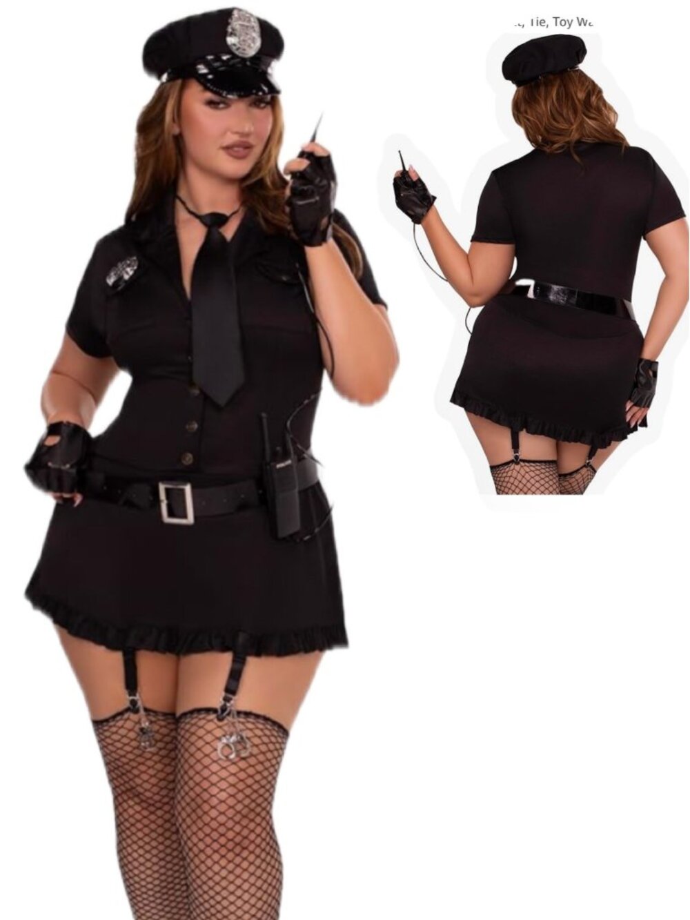 Leg Avenue Sexy Dirty Cop Costume Police Women Cosplay Set Plus Size 3X / 4X